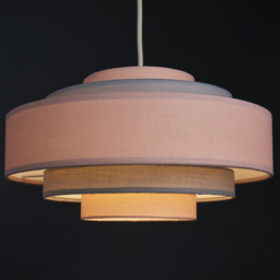ValueLights Hampshire 5-Tier Grey and Dusky Pink Fabric Ceiling Pendant Lamp Shade - Size: 35 x 21 x 35cm - Wilko - thumbnail 5