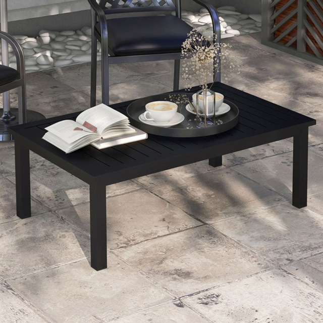 Outsunny Black Outdoor Coffee Table - Size: 37 x 60 x 100cm - Wilko - image 1