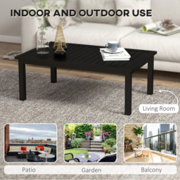 Outsunny Black Outdoor Coffee Table - Size: 37 x 60 x 100cm - Wilko - thumbnail 6