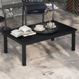 Outsunny Black Outdoor Coffee Table - Size: 37 x 60 x 100cm - Wilko