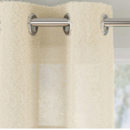 Tyrone Textiles Andorra Cream Textured Header Eyelet Voile Panel Curtains 140 x 137cm - Size: W 140 x D 137cm - Wilko - thumbnail 3