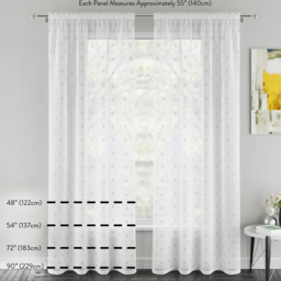 Tyrone Textiles Andorra Cream Textured Header Eyelet Voile Panel Curtains 140 x 137cm - Size: W 140 x D 137cm - Wilko - thumbnail 6
