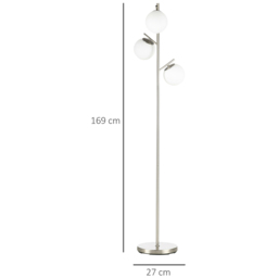 Portland 3-Light Tree Floor Lamps - Size: 2 x 27 x 169cm - Silver - Wilko - thumbnail 7