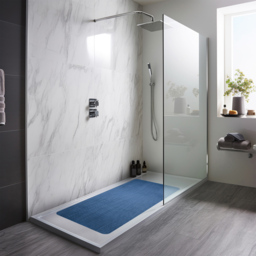 Nicoman Reversible Blue and Green Shower Mat 100 x 40cm - Size: 0.4 x 100 x 40cm - Wilko - thumbnail 3