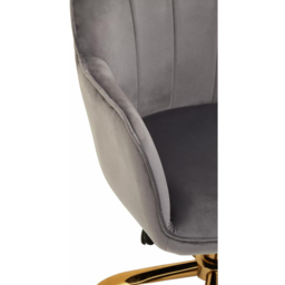 Interiors by Premier Brent Grey and Gold Swivel Home Office Chair - Size: 57 x 64 x 90cm - Multi - Wilko - thumbnail 4