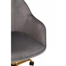 Interiors by Premier Brent Grey and Gold Swivel Home Office Chair - Size: 57 x 64 x 90cm - Multi - Wilko - thumbnail 5