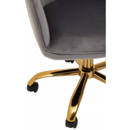 Interiors by Premier Brent Grey and Gold Swivel Home Office Chair - Size: 57 x 64 x 90cm - Multi - Wilko - thumbnail 6