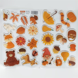 Walplus Fall in the Forest Cute Animals Double Sided Reusable Gel Window Sticker 28 Piece - Size: 0.3 x 30 x 55cm - Orange - Wilko - thumbnail 3