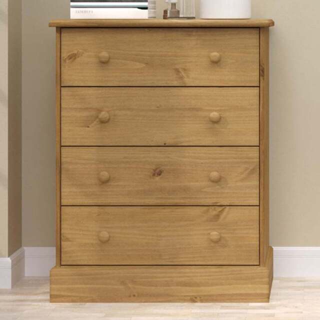 Core Products Cotswold 4 Drawer Wooden Chest of Drawers - Wilko - image 1