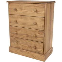 Core Products Cotswold 4 Drawer Wooden Chest of Drawers - Wilko - thumbnail 4