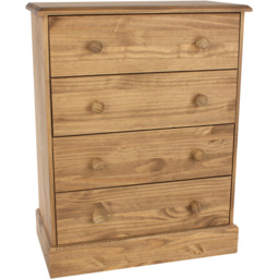 Core Products Cotswold 4 Drawer Wooden Chest of Drawers - Wilko - thumbnail 6
