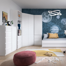 Florence Fribo Single Door 5 Drawer White Cabinet - Size: Single Door, 5 Drawer - Wilko - thumbnail 6