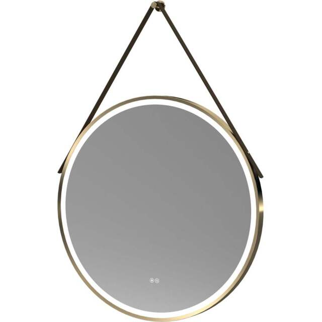 nuie Brushed Brass Round Illuminated Mirror 800mm - Size: 800 x 800 x 40mm - Wilko - image 1