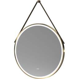 nuie Brushed Brass Round Illuminated Mirror 800mm - Size: 800 x 800 x 40mm - Wilko