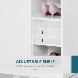 Portland 2 Door White Shoe Storage Cabinet - Wilko - thumbnail 6
