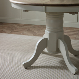 Furniturebox Fowey Marros 6 Seater Wooden Extendable Dining Set Light Grey and Limewash Effect - Wilko - thumbnail 4