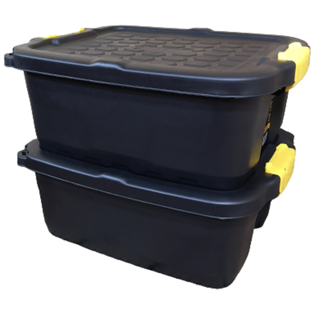 Samuel Alexander 24L Black Heavy Duty Lockable Storage Box - Size: 20 x 38 x 50cm - Wilko - image 1