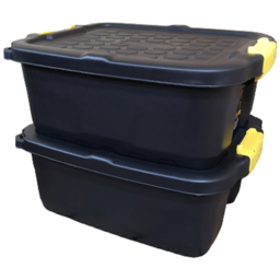 Samuel Alexander 24L Black Heavy Duty Lockable Storage Box - Size: 20 x 38 x 50cm - Wilko - thumbnail 1