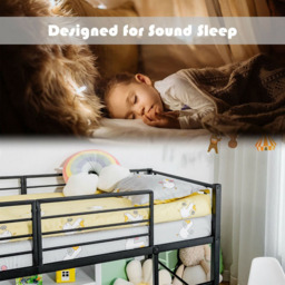 Costway Black Kids Loft Bed with Slide - Size: Single - Wilko - thumbnail 5