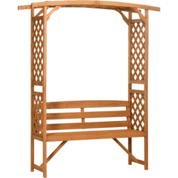 Outsunny Patio Garden Bench Natural Wood - Size: 25 x 50 x 137.5cm - Brown - Wilko - thumbnail 3