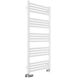 Terma Fiona 1661BTU Soft Matt White Heated Towel Rail 1140 x 500mm - Size: 114 x 50 x 7.2cm - Wilko