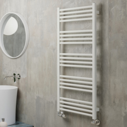 Terma Fiona 1661BTU Soft Matt White Heated Towel Rail 1140 x 500mm - Size: 114 x 50 x 7.2cm - Wilko - thumbnail 3