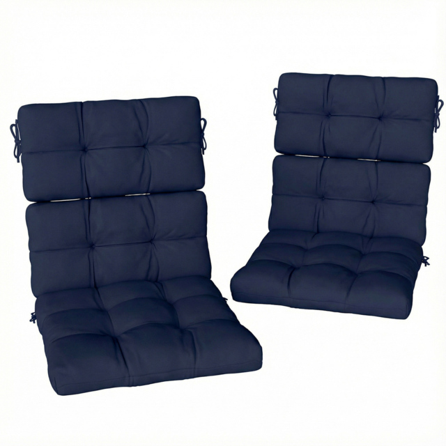 Outsunny Dark Blue Garden Seat Cushion with Backrest 2 Pack - Size: 8 x 112 x 56cm - Wilko - image 1
