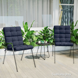 Outsunny Dark Blue Garden Seat Cushion with Backrest 2 Pack - Size: 8 x 112 x 56cm - Wilko - thumbnail 6