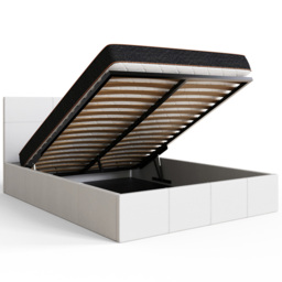 GFW Double White Faux Leather End Lift Ottoman Bed with Memory Pocket Spring Mattress - Wilko - thumbnail 6