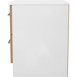 Crowndale Worcester 2 Drawer Slatt Effect and White Compact Bedside Cabinet Ready Assembled - Size: 5 Drawer - Slatt Effect & White - Wilko - thumbnail 5