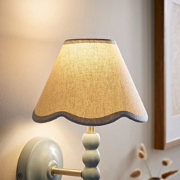 ValueLights Florie Mini Scallop Blue Trim Shade - Size: 13 x 19 x 19cm - Wilko - thumbnail 4