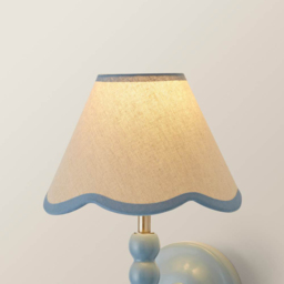 ValueLights Florie Mini Scallop Blue Trim Shade - Size: 13 x 19 x 19cm - Wilko - thumbnail 5