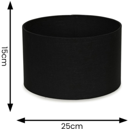 ValueLights Reni Black Fabric Small Drum Shade - Size: 25 x 15 x 25cm - Wilko - thumbnail 7
