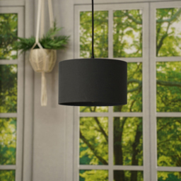 ValueLights Reni Black Fabric Small Drum Shade - Size: 25 x 15 x 25cm - Wilko - thumbnail 4
