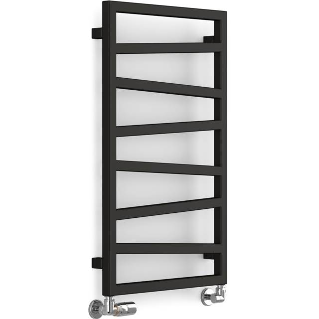Terma Zig Zag Heban Black Heated Towel Rail 835 x 500mm - Size: 83.5 x 50 x 7.2cm - Wilko - image 1