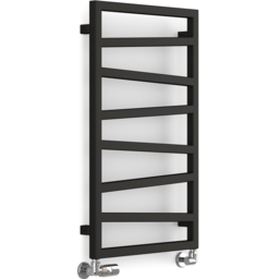 Terma Zig Zag Heban Black Heated Towel Rail 835 x 500mm - Size: 83.5 x 50 x 7.2cm - Wilko