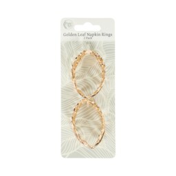 Pack of 2 Leaf Napkin Rings Gold - Prostar - Wilko - thumbnail 3