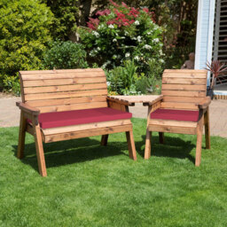 Charles Taylor 3 Seater Angled Companion Seat with Red Cushions - Wilko - thumbnail 3