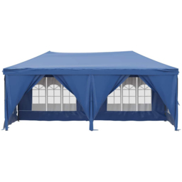 vidaXL 3 x 6m Blue Foldable Party Tent with Sidewalls - Wilko - thumbnail 4