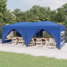 vidaXL 3 x 6m Blue Foldable Party Tent with Sidewalls - Wilko - thumbnail 1