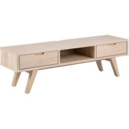 Florence A Line 2 Drawer Single Shelf White Oak TV Unit - Furniture To Go - Wilko - thumbnail 3