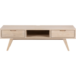 Florence A Line 2 Drawer Single Shelf White Oak TV Unit - Furniture To Go - Wilko - thumbnail 4