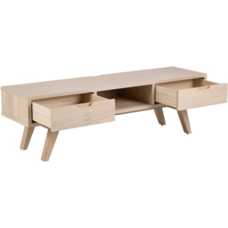 Florence A Line 2 Drawer Single Shelf White Oak TV Unit - Furniture To Go - Wilko - thumbnail 6