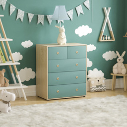 Junior Vida Neptune 5 Drawer Blue and Oak Storage Chest - Size: 5 Drawers - Wilko - thumbnail 7