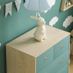 Junior Vida Neptune 5 Drawer Blue and Oak Storage Chest - Size: 5 Drawers - Wilko - thumbnail 4