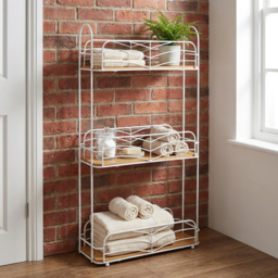3 Tier Bamboo Rectangle Caddy  - White and Natural - Wilko - thumbnail 7