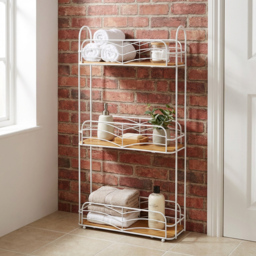 3 Tier Bamboo Rectangle Caddy  - White and Natural - Wilko - thumbnail 5