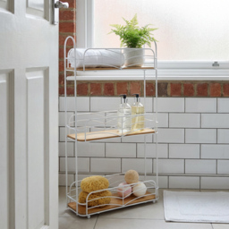 3 Tier Bamboo Rectangle Caddy  - White and Natural - Wilko - thumbnail 6
