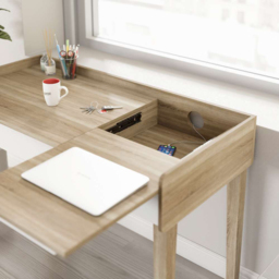 Teknik Office Giru Desk Sonoma Oak Effect and White - Size: 120 x 57 x 80cm - Brown - Wilko - thumbnail 7