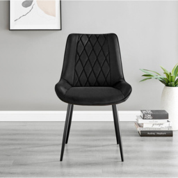 Furniturebox Arona Cesano Marble Effect 4 Seater Dining Set White and Black - Wilko - thumbnail 4
